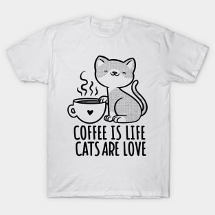 Cat Coffee Love T-Shirt